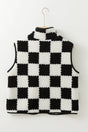 Cozycheck sherpa vest - black & white | warm layering