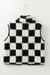 CozyCheck Sherpa Vest – Classic Black & White