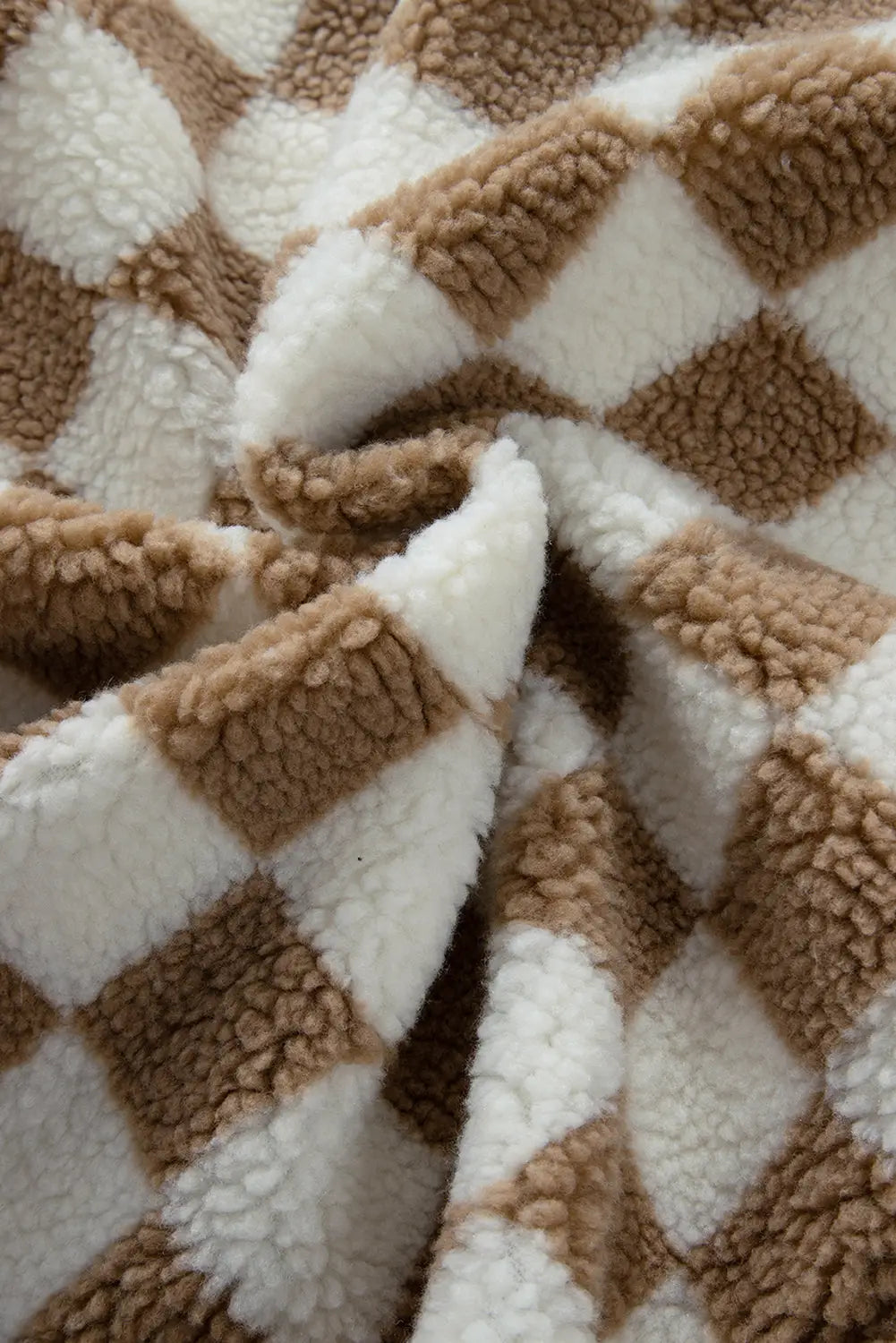 Monochrome mosaic sherpa vest - plaid design