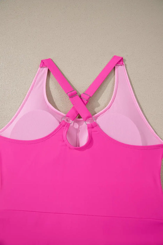 Swim dress with shorts women | pink one piece modest
