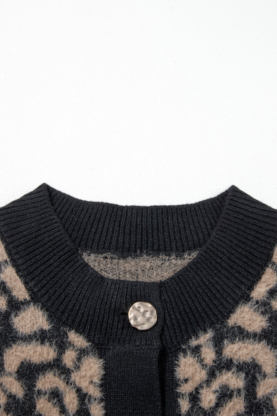 Leopard Print Knit Sleeveless Sweater Vest