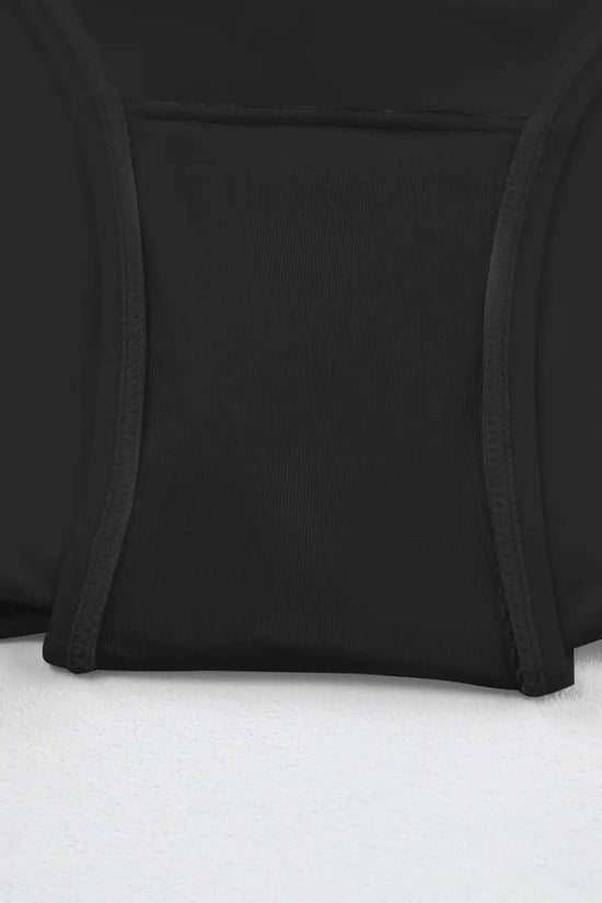 Black square neck sleeveless tankini swimsuit | fashionfitz