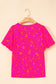 Rose Leopard Printed Puff Sleeve Top - Fashionfitz