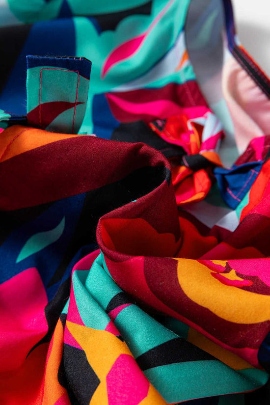 Abstract Floral Babydoll Blouse