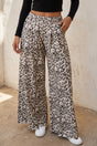 Multicolour Leopard Print Wide Leg Full Length Pants