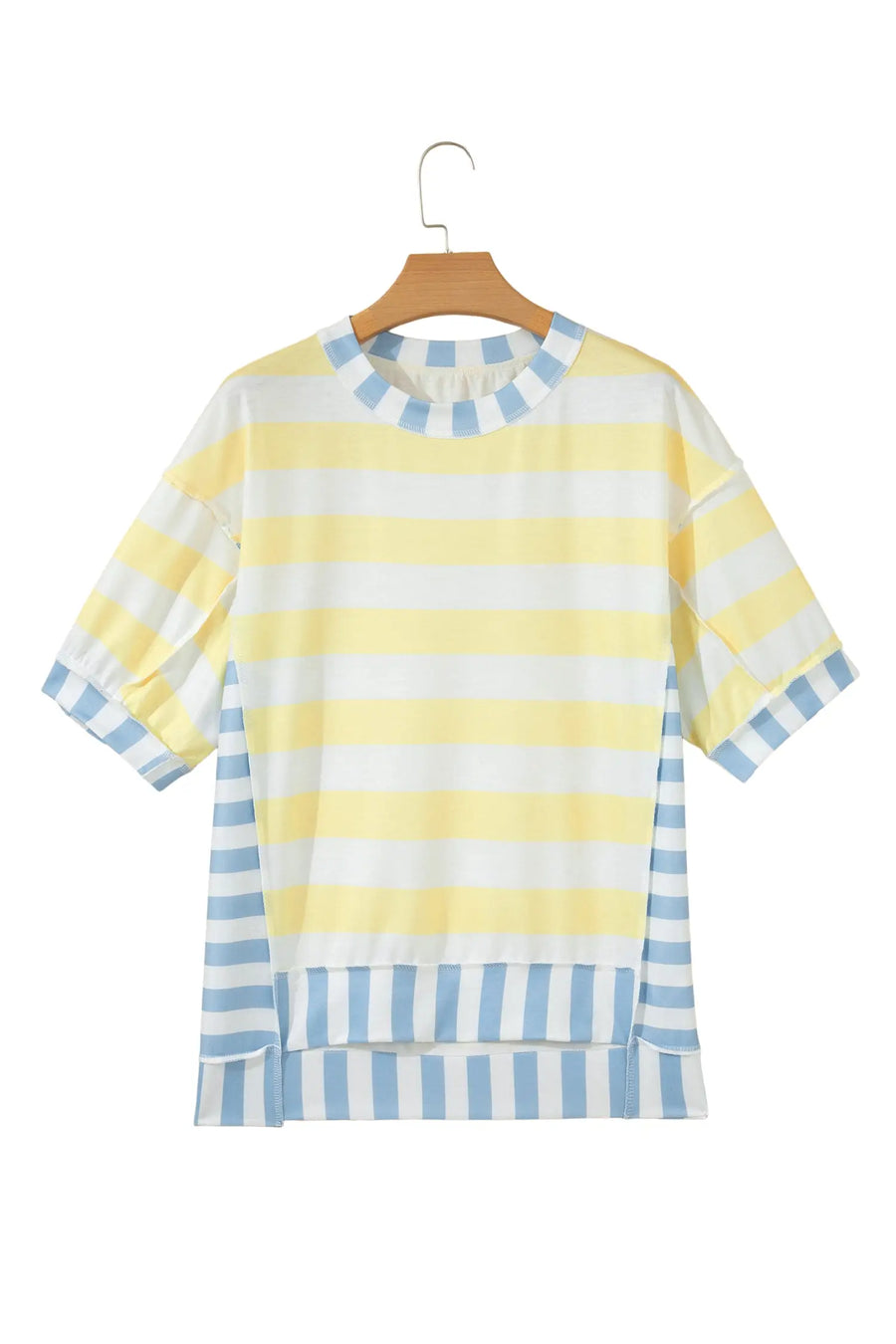 Stripe Exposed Seam Contrast Oversized Top Women UK