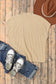 Cozy Oatmeal Sweater Dress – Soft Ribbed Knit with Pockets & Short Sleeves