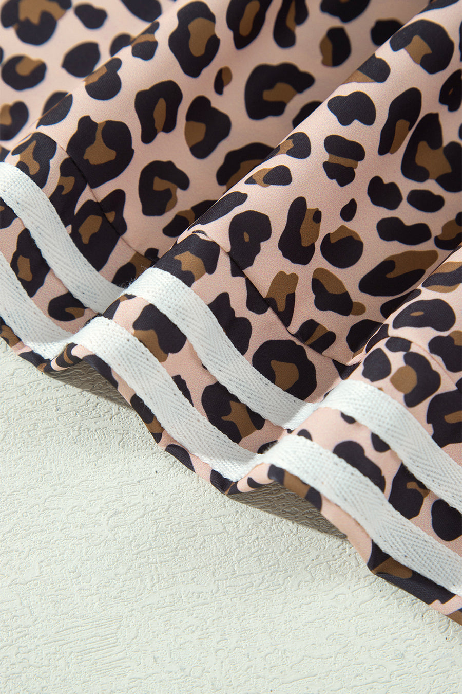 Leopard Print Side Stripe Wide Leg Trousers Women UK