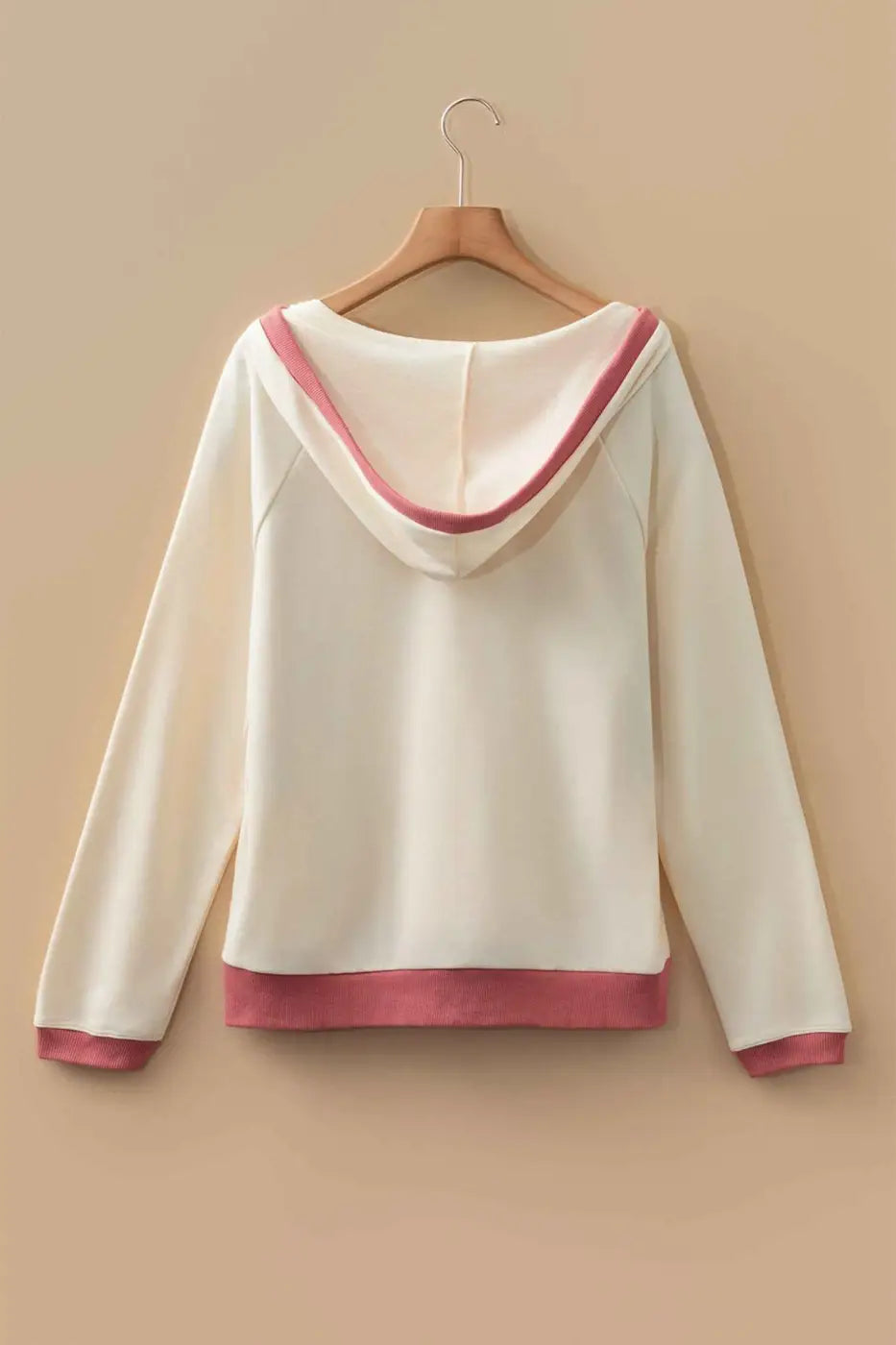 Women’s white contrast trim crochet knit hoodie | fadhionfitz