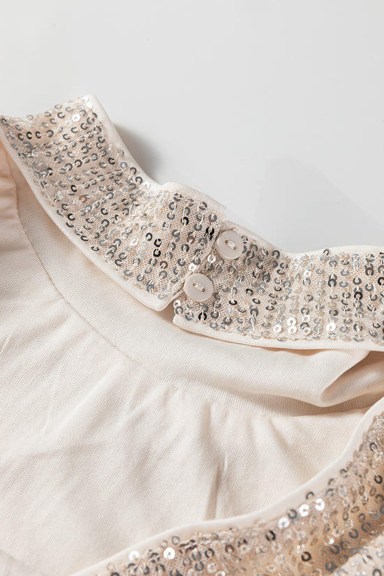 Open Back Sequin Party Top – Bell Sleeves