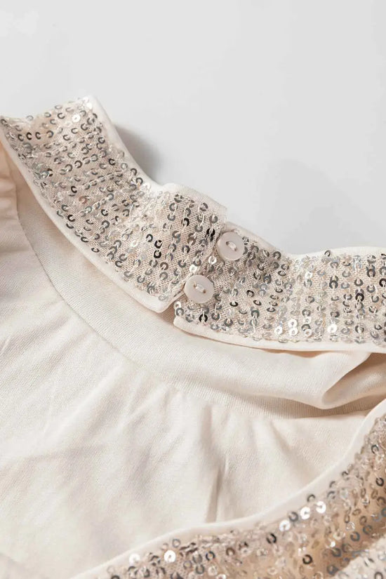 Open Back Sequin Party Top – Bell Sleeves
