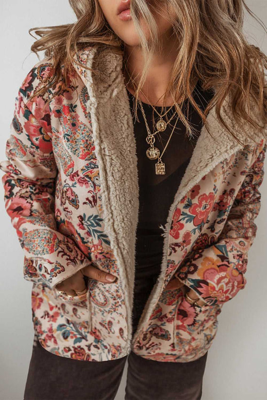Paisley Sherpa-Lined Hooded Jacket