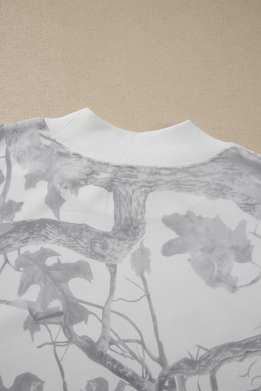 Camouflage Print Stand Neck Long Sleeve Plus Size Set Women UK