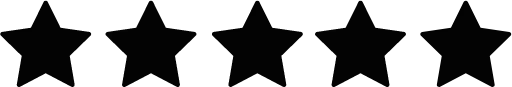 Five black stars arranged in a horizontal row