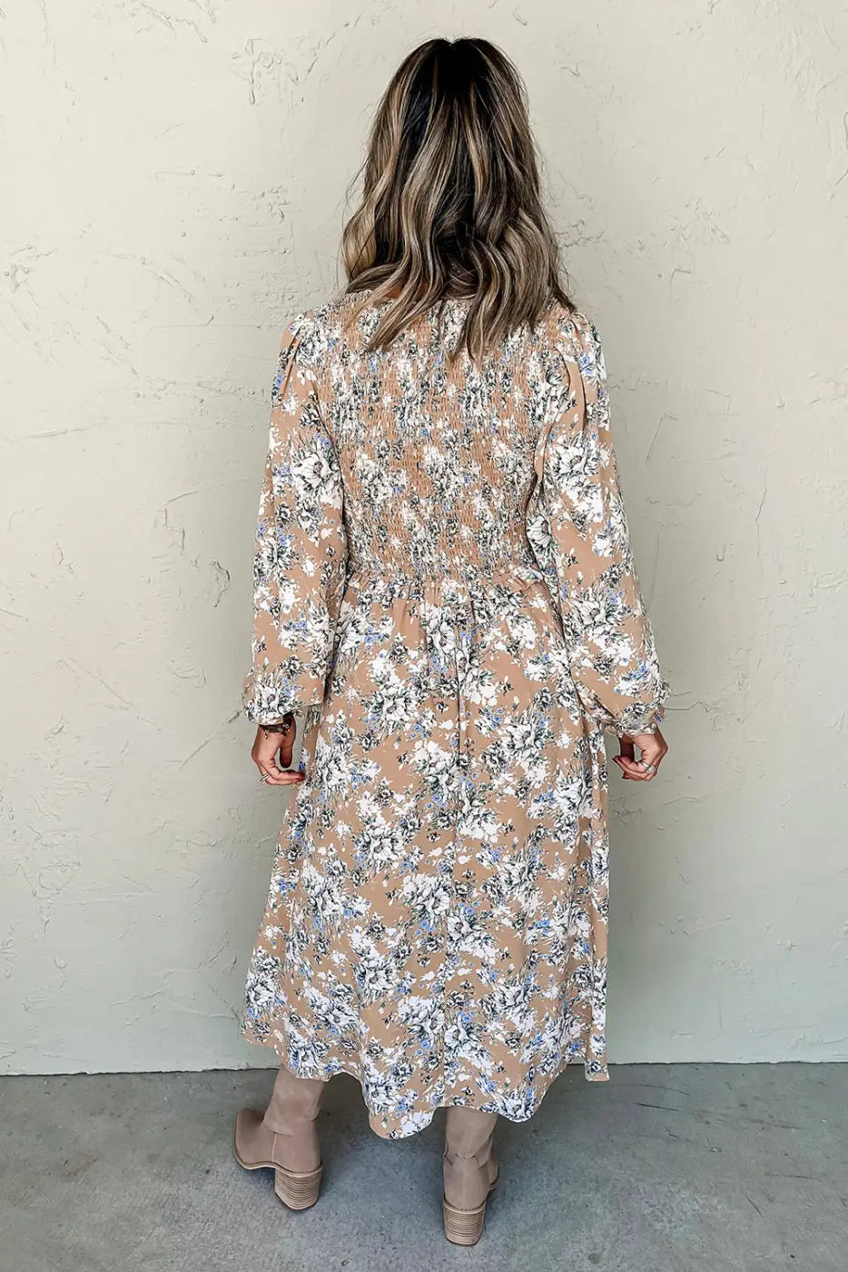 Maple grove floral maxi dress smocked puff sleeve | boho style