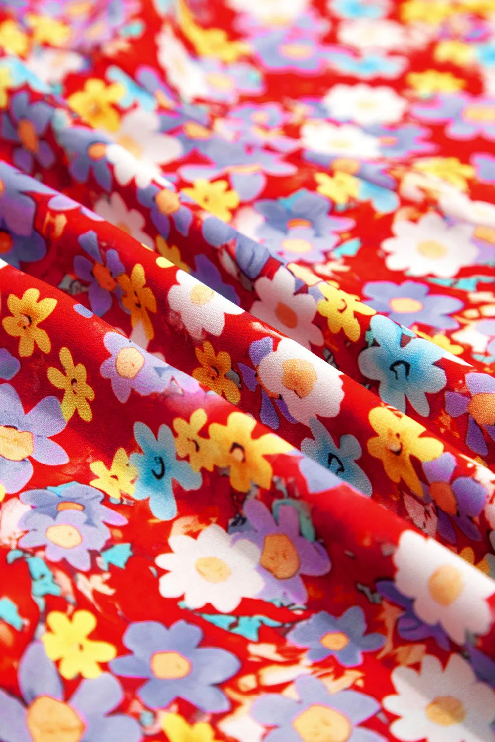 Dainty Red Floral Curvy Dress - Fashionfitz