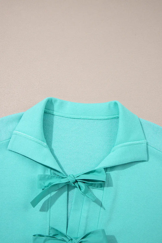Moonlight jade bow front sleeve shift mini dress