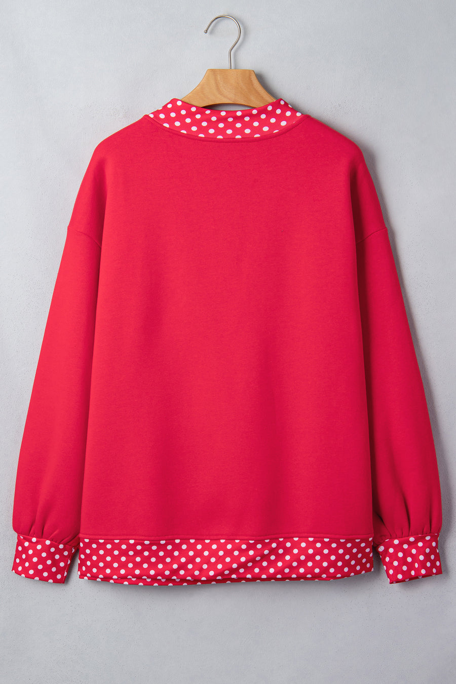 Pink Polka Dot Colour Block Oversized Sweatshirt Women UK