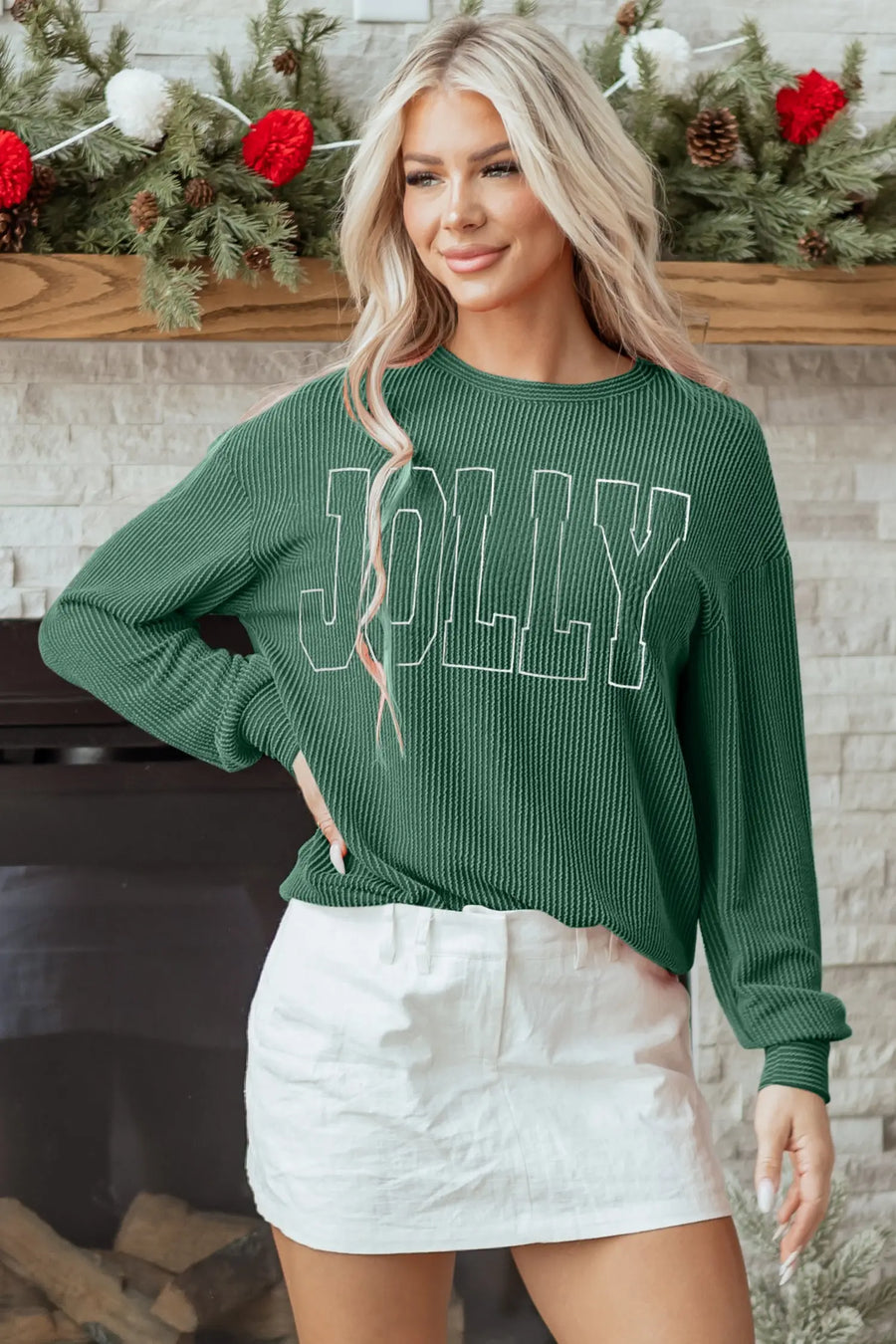 White Football 3D Letter Graphic Crew Neck Sweatshirt Women UK