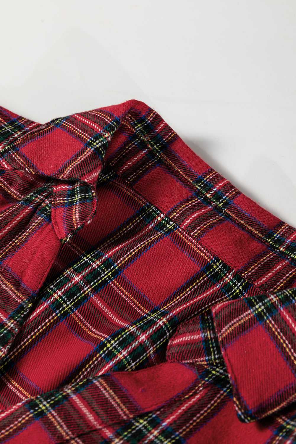 Festive red check dress for autumn and Christmas daywear