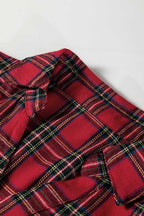 Festive red check dress for autumn and Christmas daywear