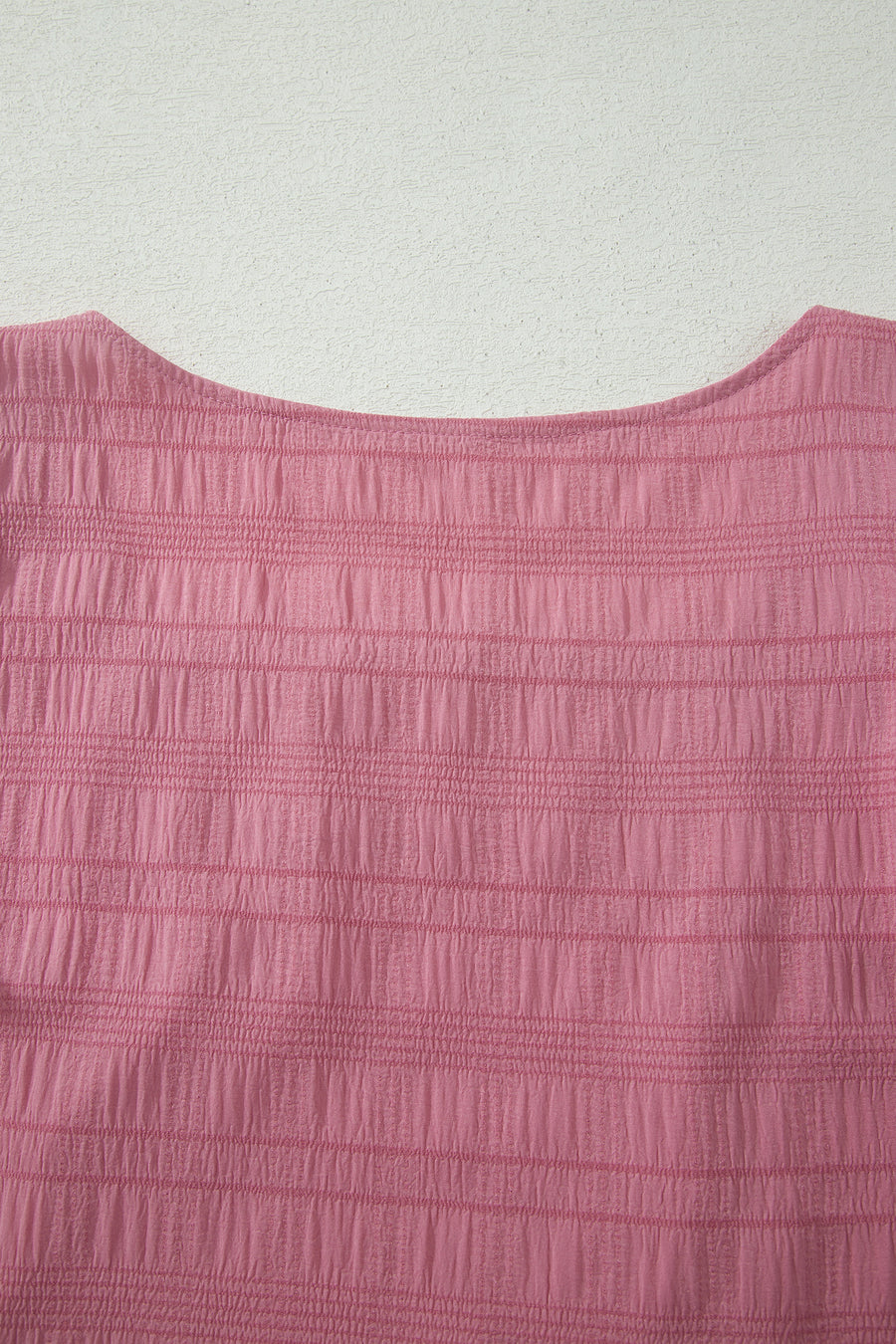 Textured Square Neck Cap Sleeve Top & Shirred High Waist Shorts Set — fabric texture detail | Fashionfitz UK