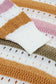 Knitted Loose Sweater - Striped Hollowed