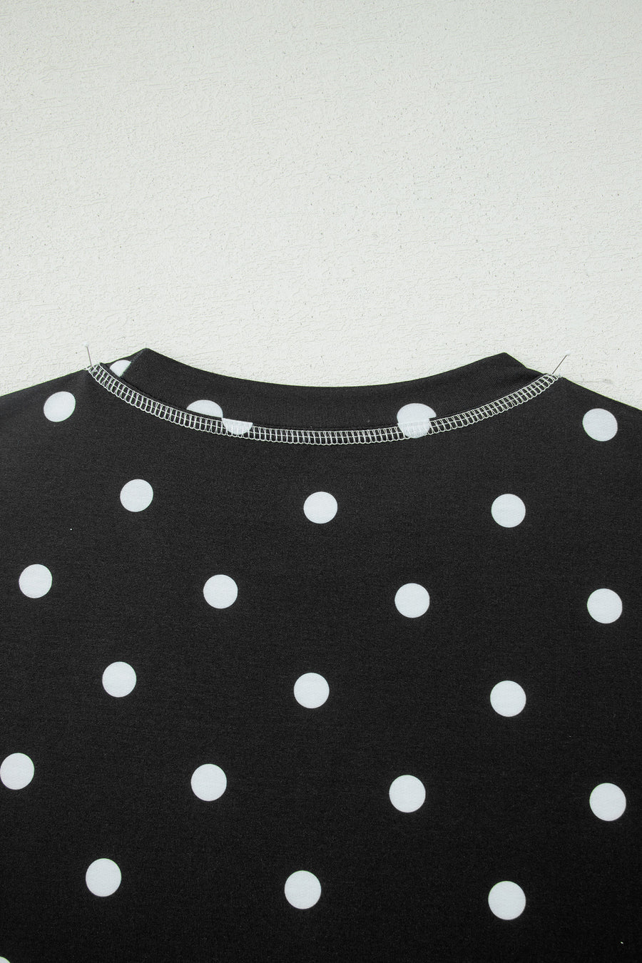 Polka Dot Exposed Seam Loose Tee Drawstring Shorts Two-Piece Set — lifestyle shot | Fashionfitz UK