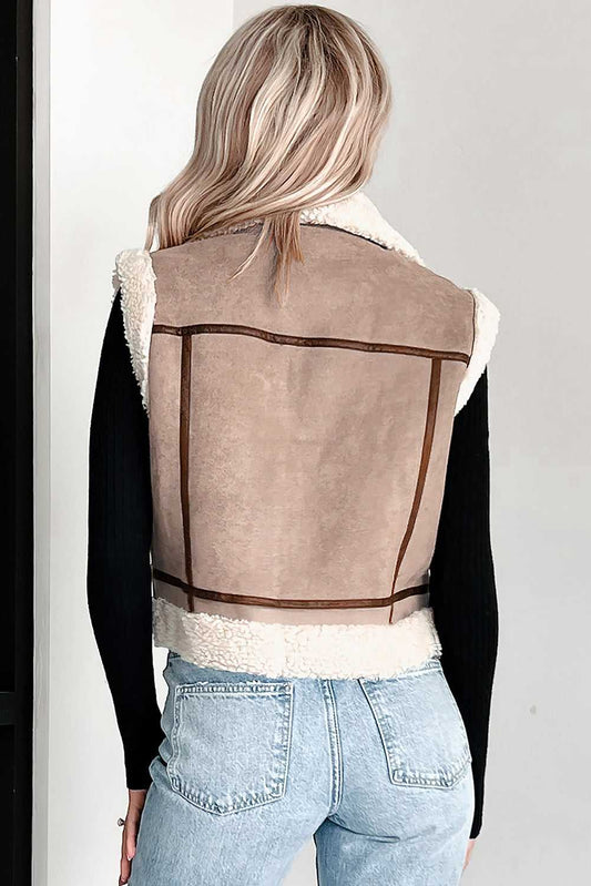 Women’s Sherpa Lined Suede Vest