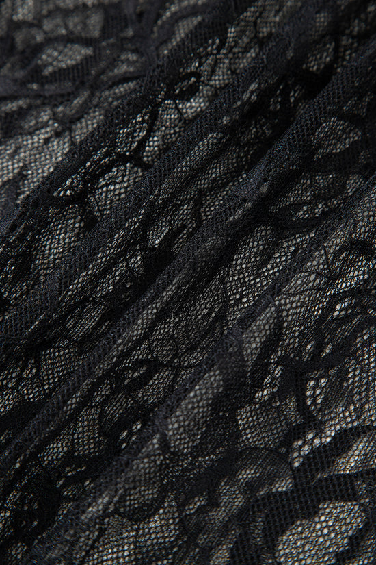 Black Lace Maxi Dress | Sleeveless Floral Lace Dress