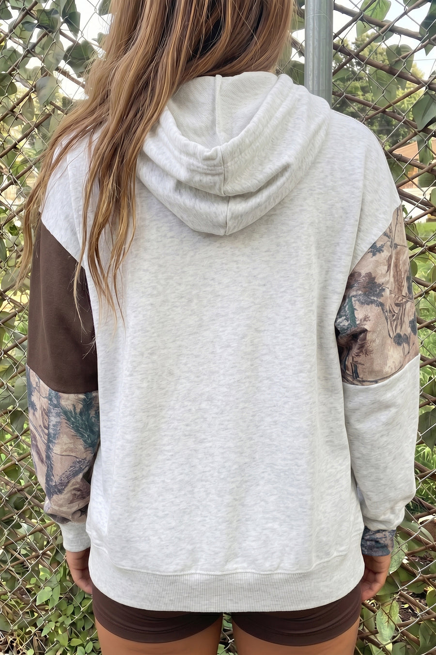 Camo hoodie hood and drawstring detail close-up — Fashionfitz UK