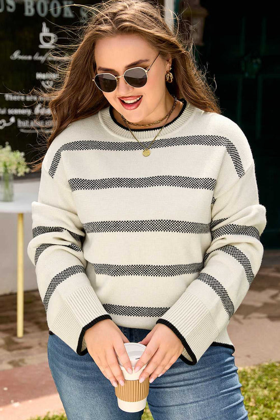 Apricot Striped Bell Sleeve Jumper