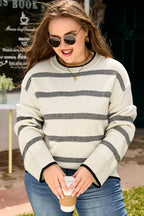 Apricot Striped Bell Sleeve Jumper