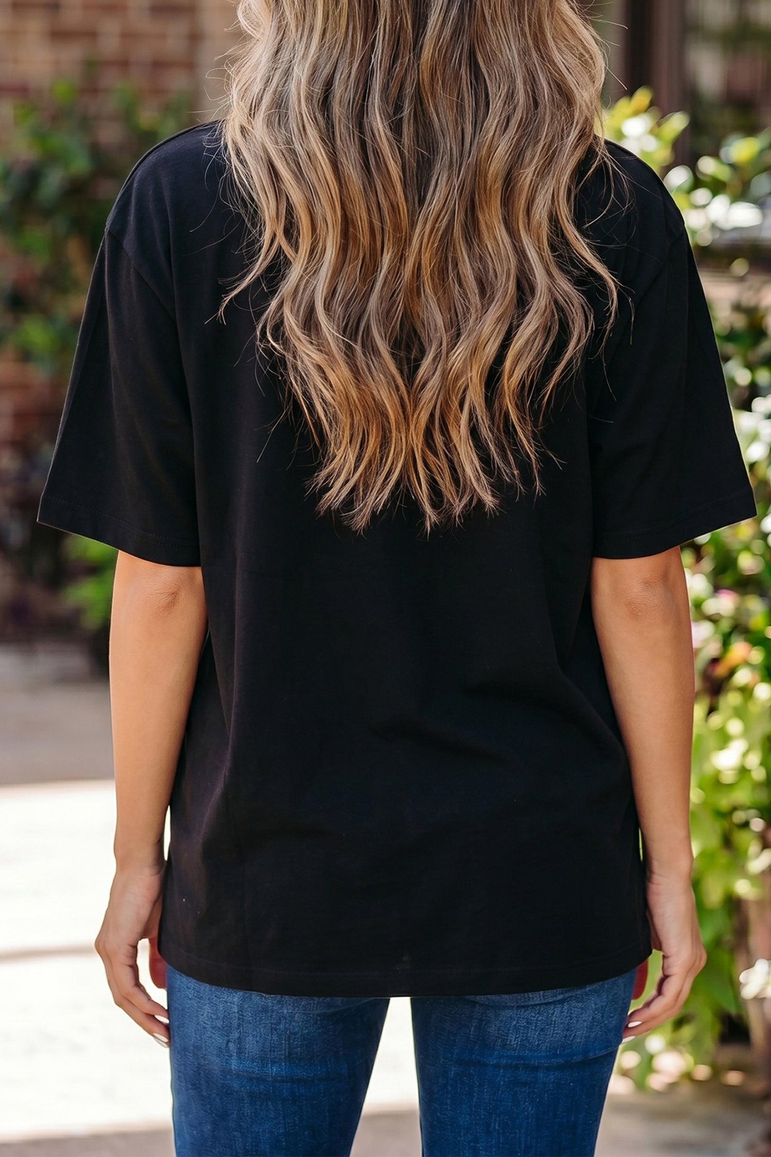Solid Colour Oversized High Neck Tee Women UK
