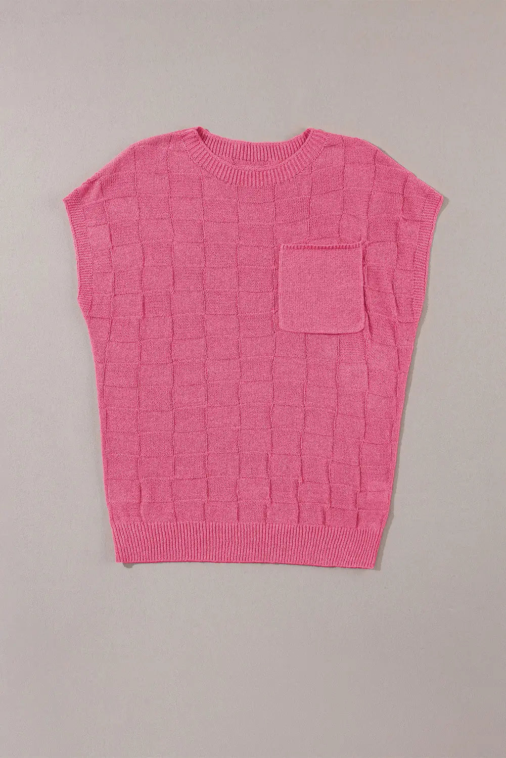 Lattice short sleeve sweater - pink sweaters