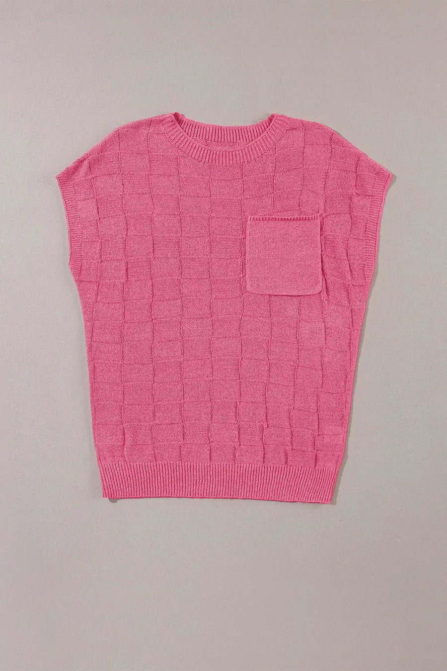 Lattice short sleeve sweater - pink sweaters
