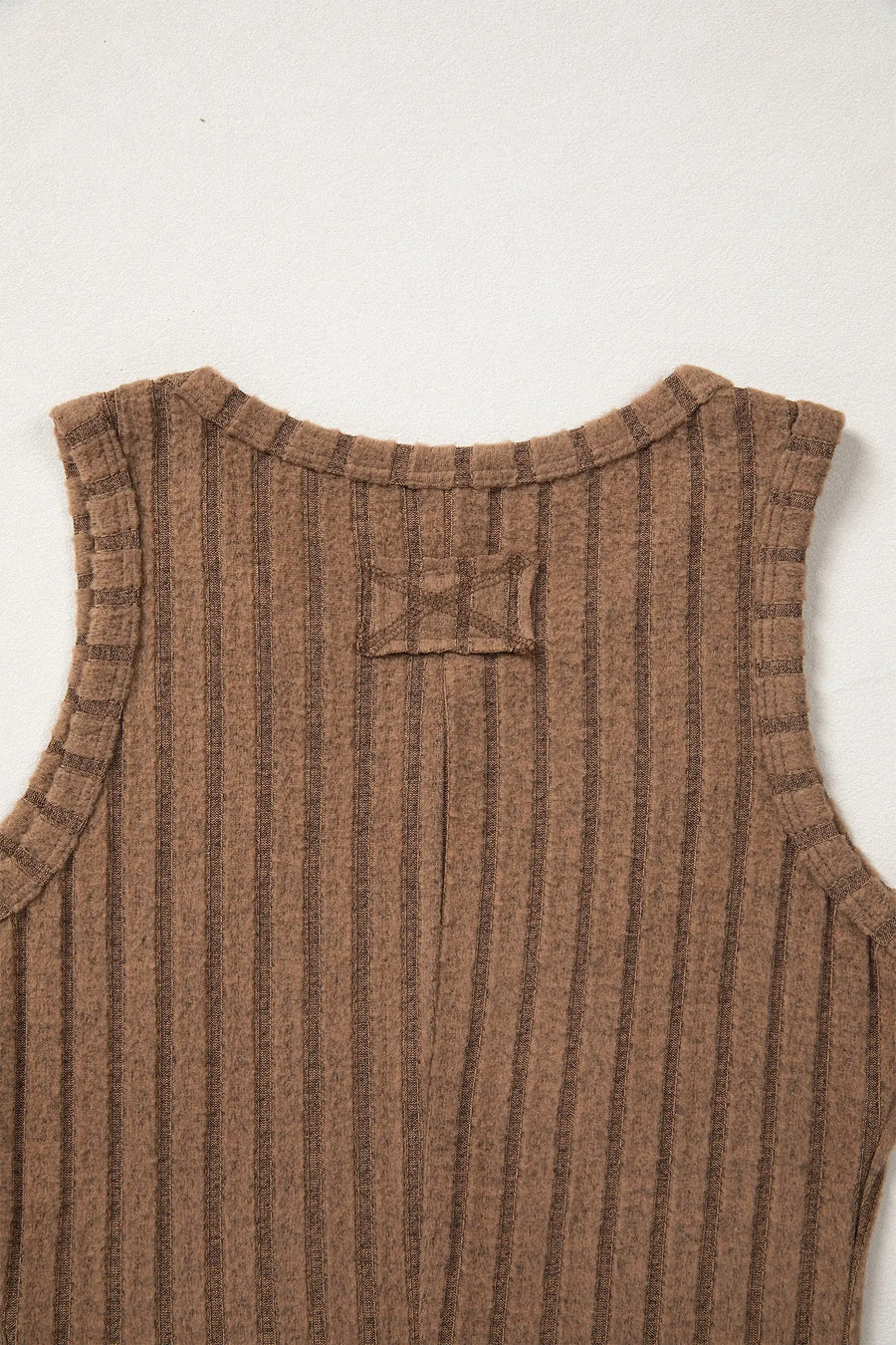 Ribbed mineral wash tank top slim fit round neck sleeveless tops