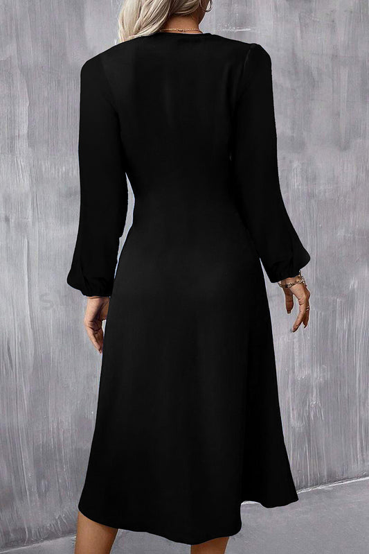 Elegance Black Midi Dress