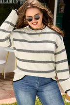 Apricot Striped Bell Sleeve Jumper