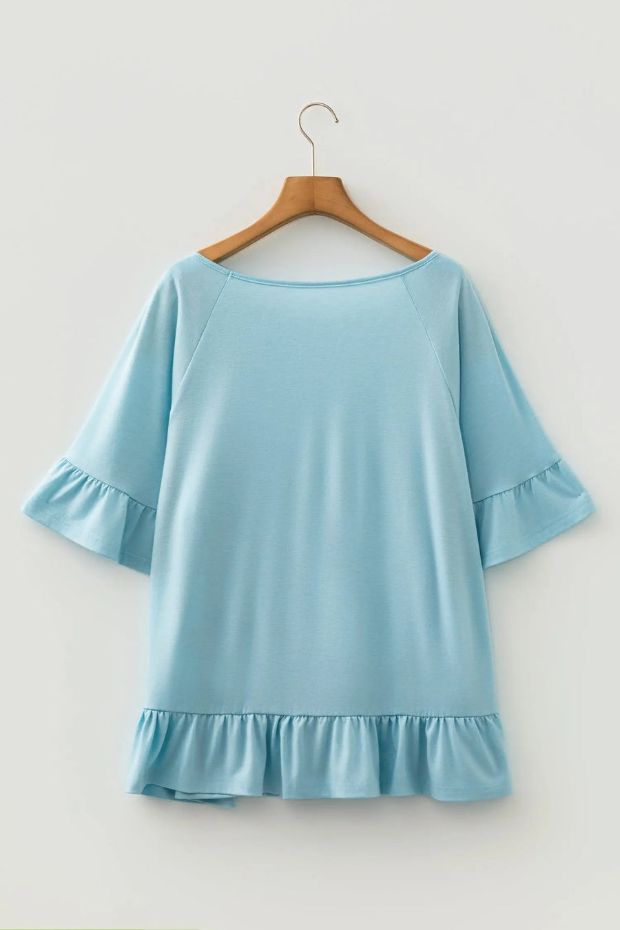 Ruffled Short Sleeve Plus Size Casual Blouse Women UK