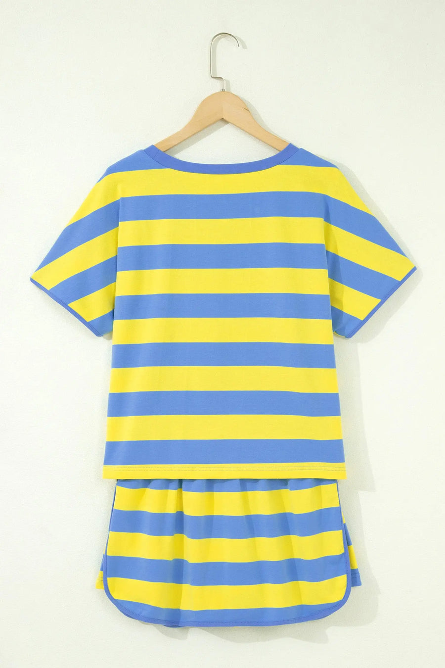Yellow Stripe Dolman Tee & Drawstring Skort Athletic Set Women UK — styled outfit look | Fashionfitz UK