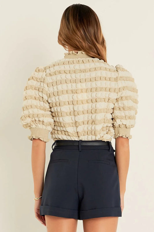 Mock Neck Elegance Blouse - Fashionfitz