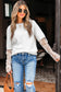 Lace Sleeve Fuzzy Sweater