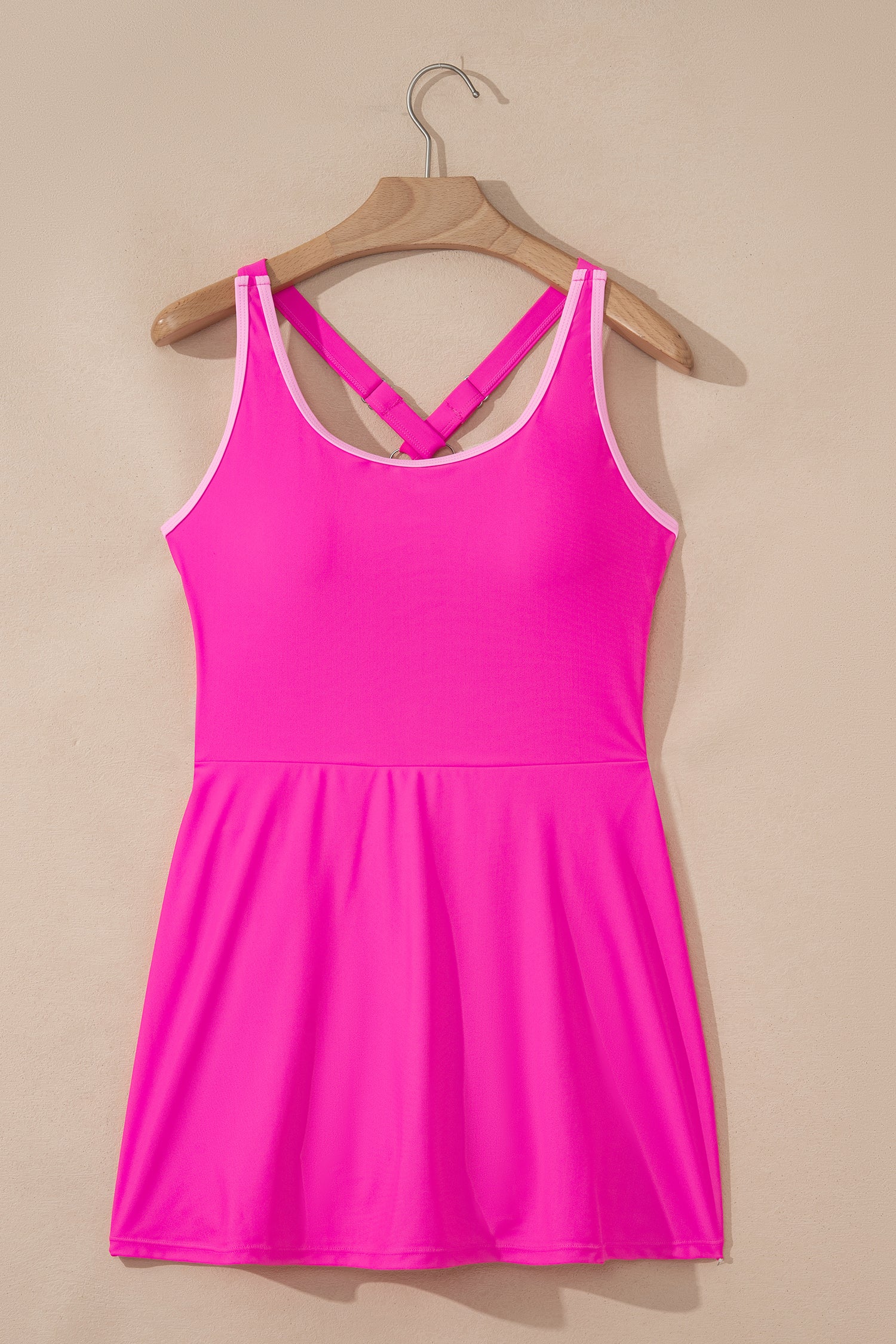 Swim Dress With Shorts | Pink One Piece Swimsuit Built In