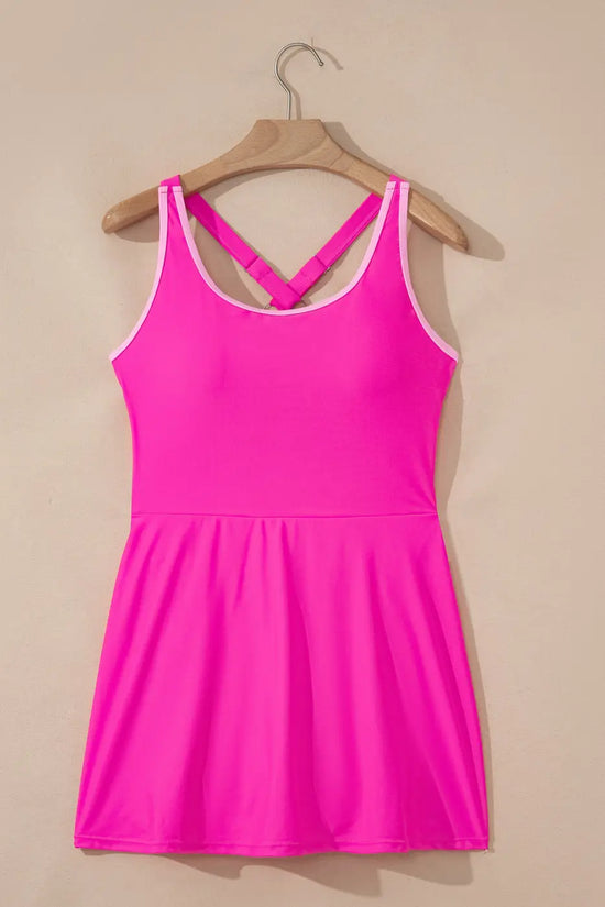Swim dress with shorts women | pink one piece modest