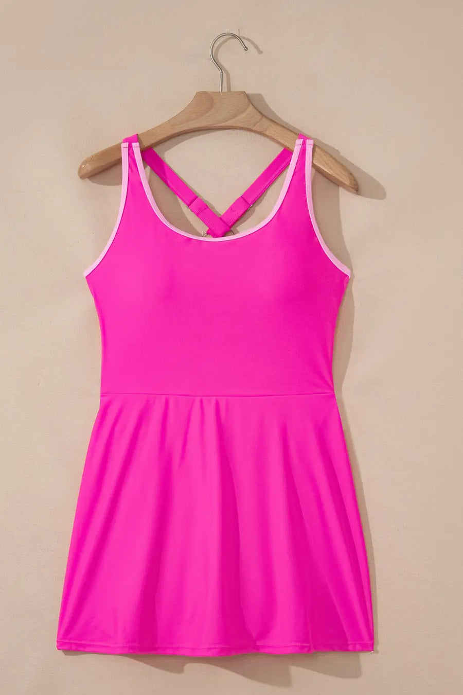 Swim dress with shorts women | pink one piece modest