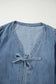 Blue Ties Puff Denim Top