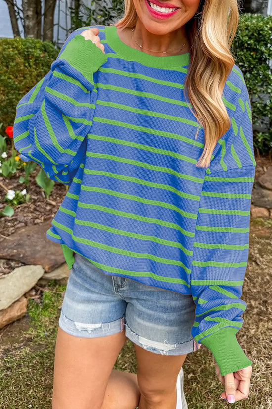 Stripe hug sweater - stylish loose fit | cozy design