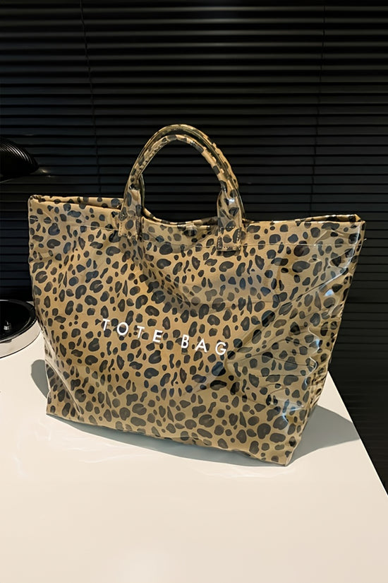 Leopard PU Leather Waterproof Tote Bag Women UK