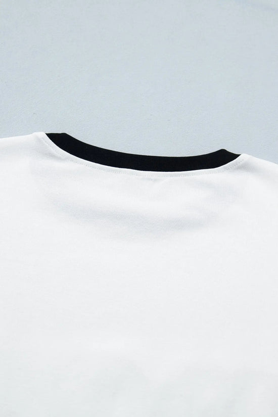 Women’s usa sequin colourblock letter print loose t-shirt t-shirts